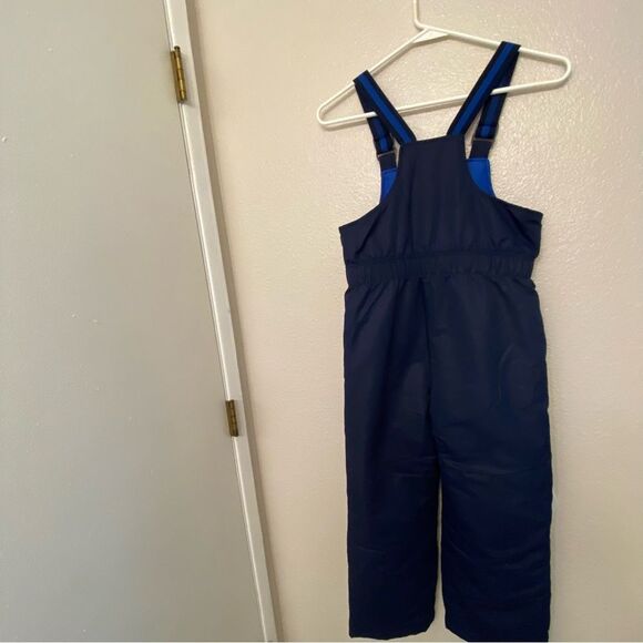 Swiss Tech Water Repellent Snow Pants bibs kids unisex navy blue Size 8 NWOT - Picture 3 of 11